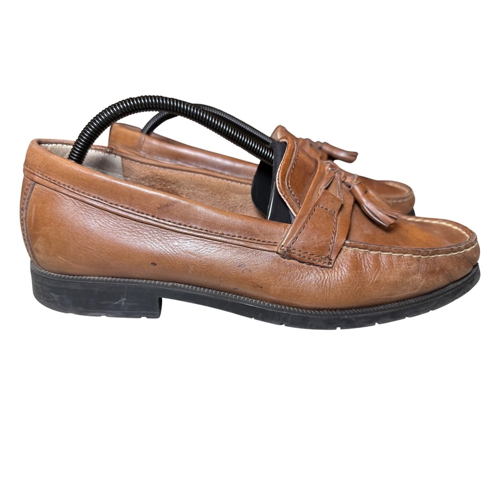 G.H. Bass Adams II Men's Leather Tassel Loafers Brown Size 10W Shoes preppy